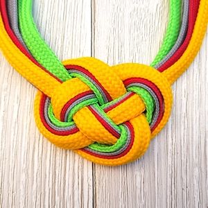 Colored Knotted shoelace necklace